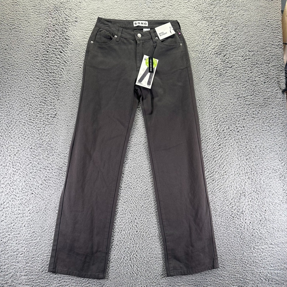 Vintage 90's Song Jeans Womens 0 Black Cotton Denim Straight Mid-Rise Workwear